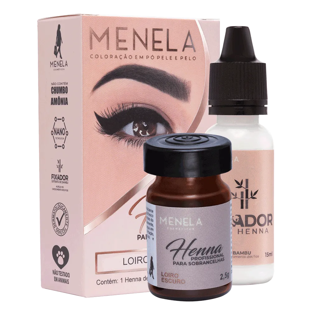 Kit Henna Loiro Escuro Menela